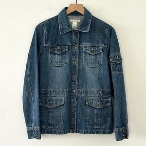 Vintage Crazy Horse 100% Cotton Denim Jacket M Blue Western Country Trucker Y2K